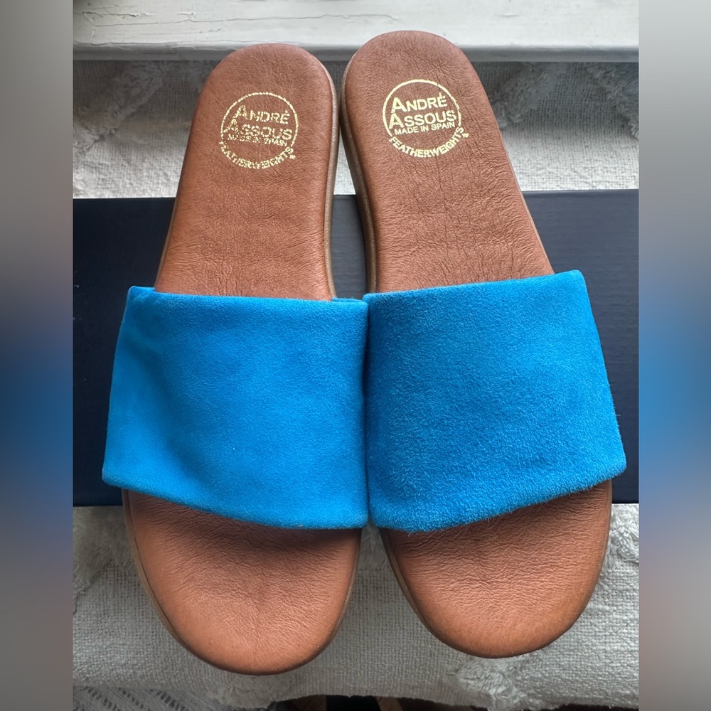 Andre Assous Brown Slide Sandals NEW 8M